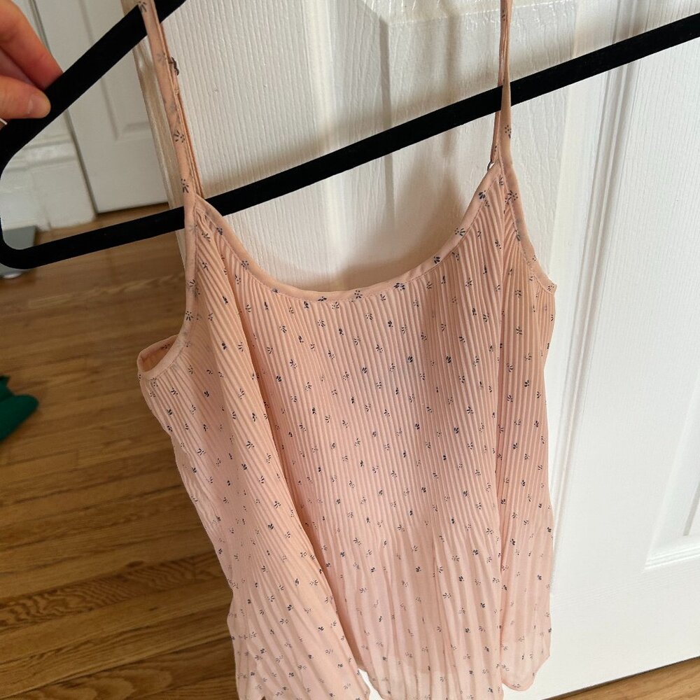Abercrombie & Fitch pleated thin strap blouse with adjustable straps